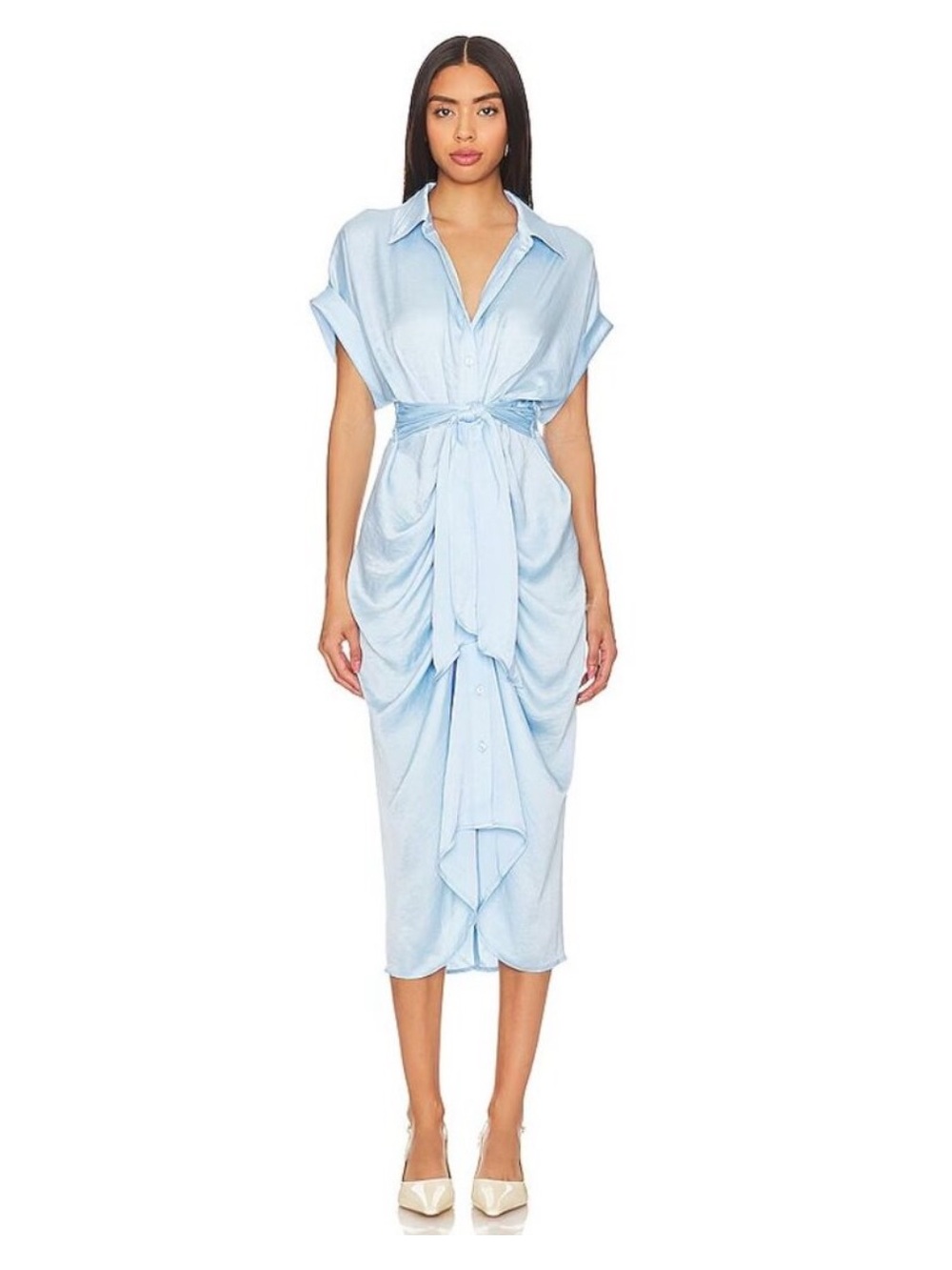 Steve Madden Tori Dress | Light Blue Button Up Dress